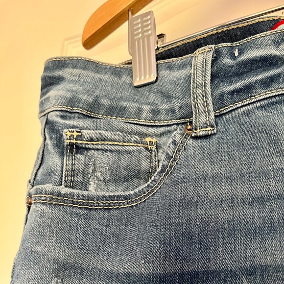 Blue Denim Skinny Jeans with Rips - Picture 3 of 6